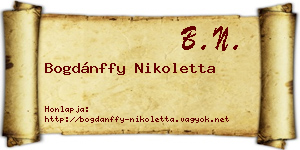 Bogdánffy Nikoletta névjegykártya