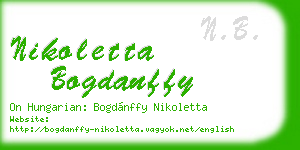 nikoletta bogdanffy business card
