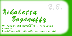 nikoletta bogdanffy business card